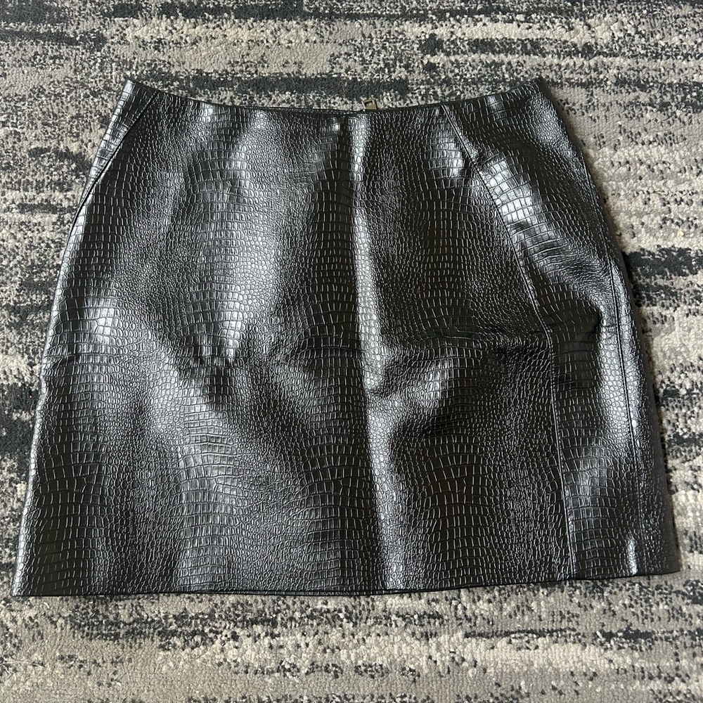 AQUA- BLOOMINGDALES Croc-Embossed Pencil Skirt